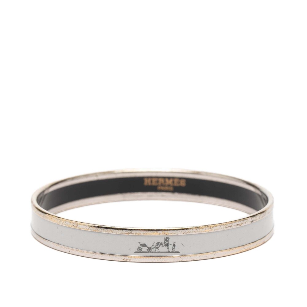 Pre-Loved Hermes Narrow Caleche Enamel Bangle 70